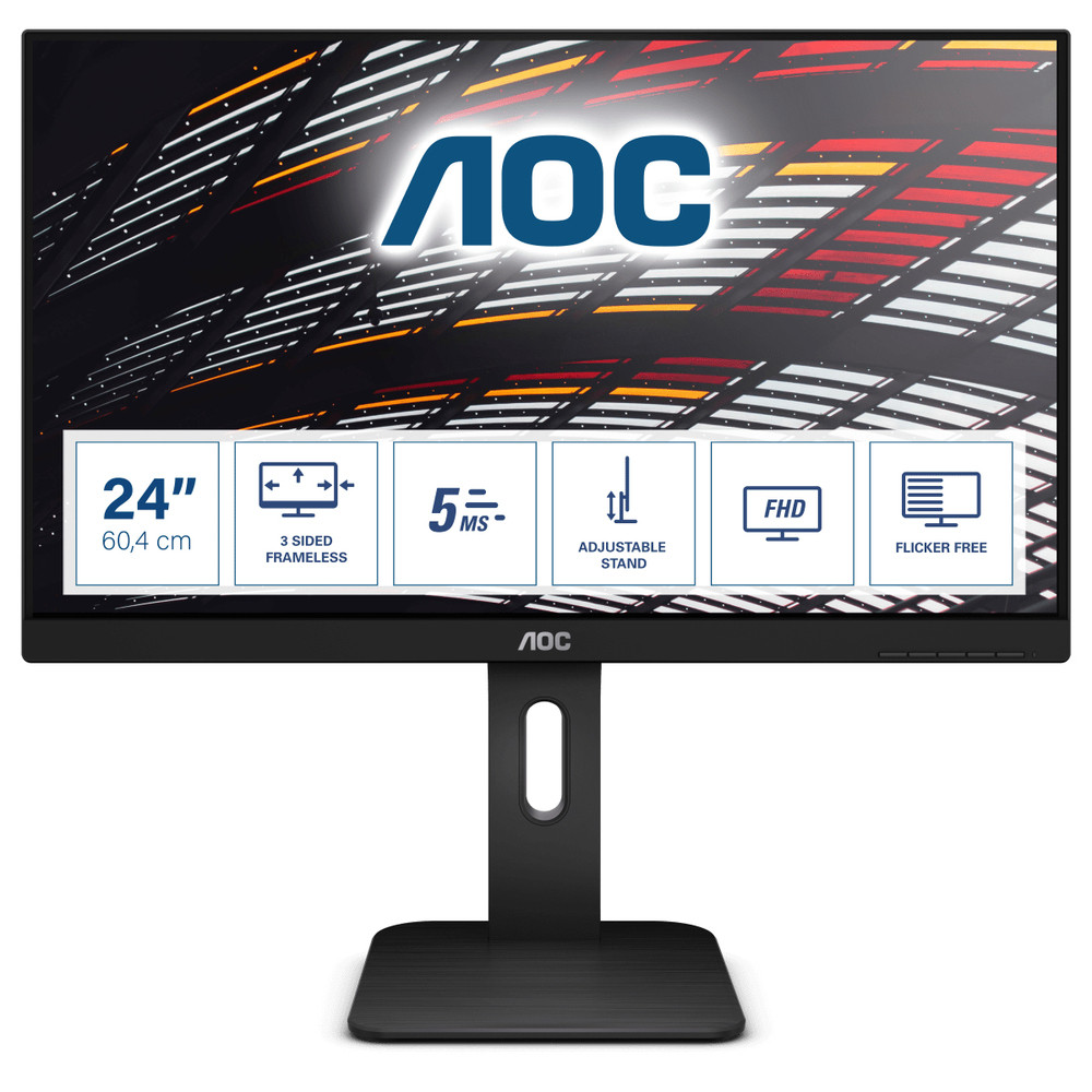 AOC P1 24P1, 60,5 cm (23.8'), 1920 x 1080 pixels, Full HD, LED, 5 ms, Noir