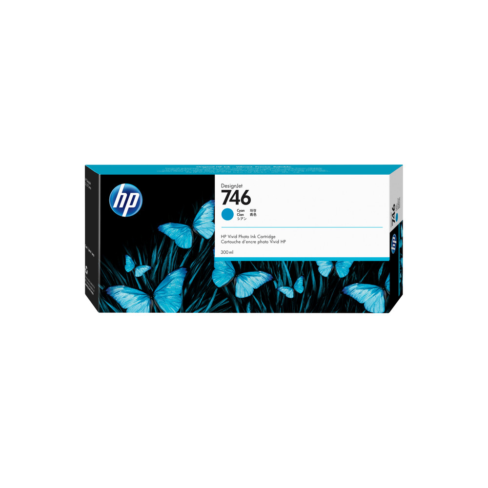 HP Cartouche d'encre DesignJet 746 de 300 ml cyan, HP DesignJet Z6, Z9, Cyan, P2V80A, Professionnel, Singapour, 283 mm