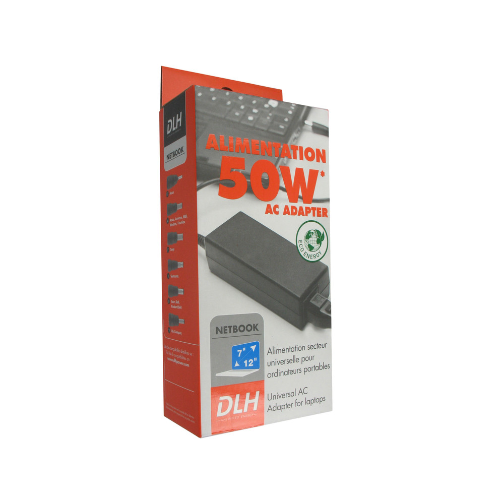 DLH Alimentation secteur universelle 50W, Ordinateur portable, Intérieure, 100/240 V, 50/60 Hz, 45 W, 19 V DY-AI1545N