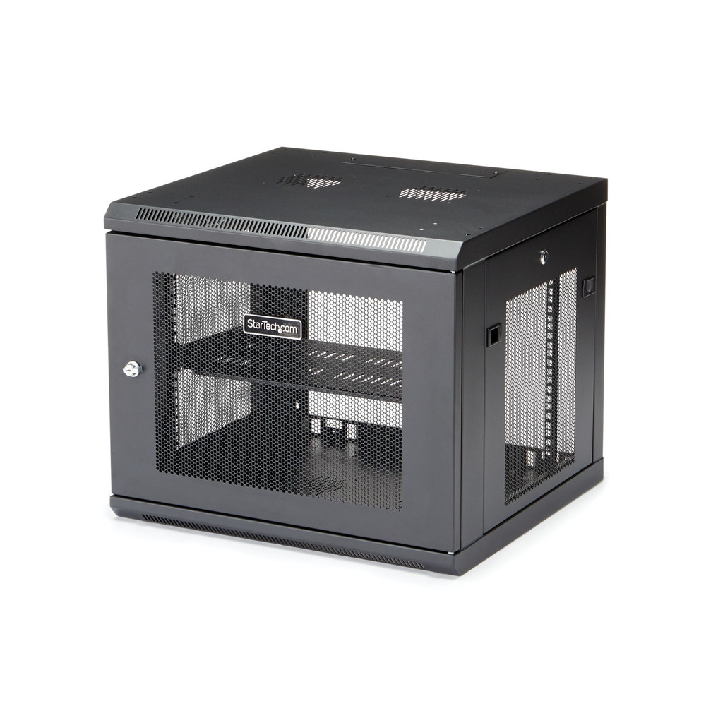 StarTech.com Armoire Réseau Murale 9U à 4 Montants avec Étagère 1U, Armoire Serveur Murale 19' pour Données / AV / Électronique / Équipement IT, Petit
