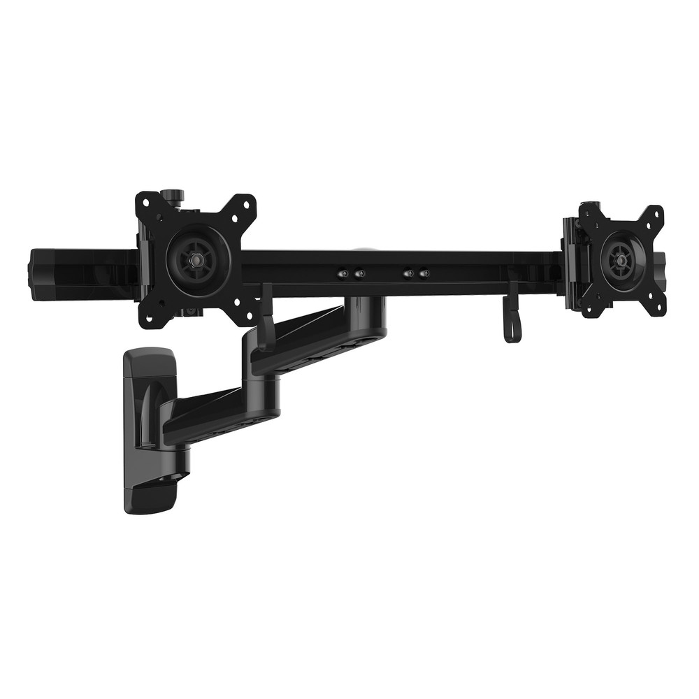 StarTech.com Support mural pour deux écrans - Bras articulés, 10 kg, 38,1 cm (15'), 61 cm (24'), 75 x 75 mm, 100 x 100 mm, Noir ARMDUALWALL