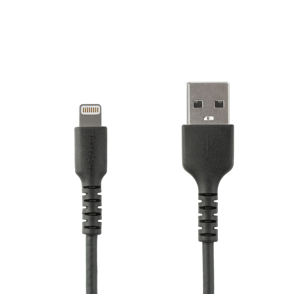 StarTech.com Câble USB-A vers Lightning Noir Robuste 1m - Câble de Charge/Synchronisation de Type A vers Lightning en Fibre Aramide - iPad/iPhone 12 -