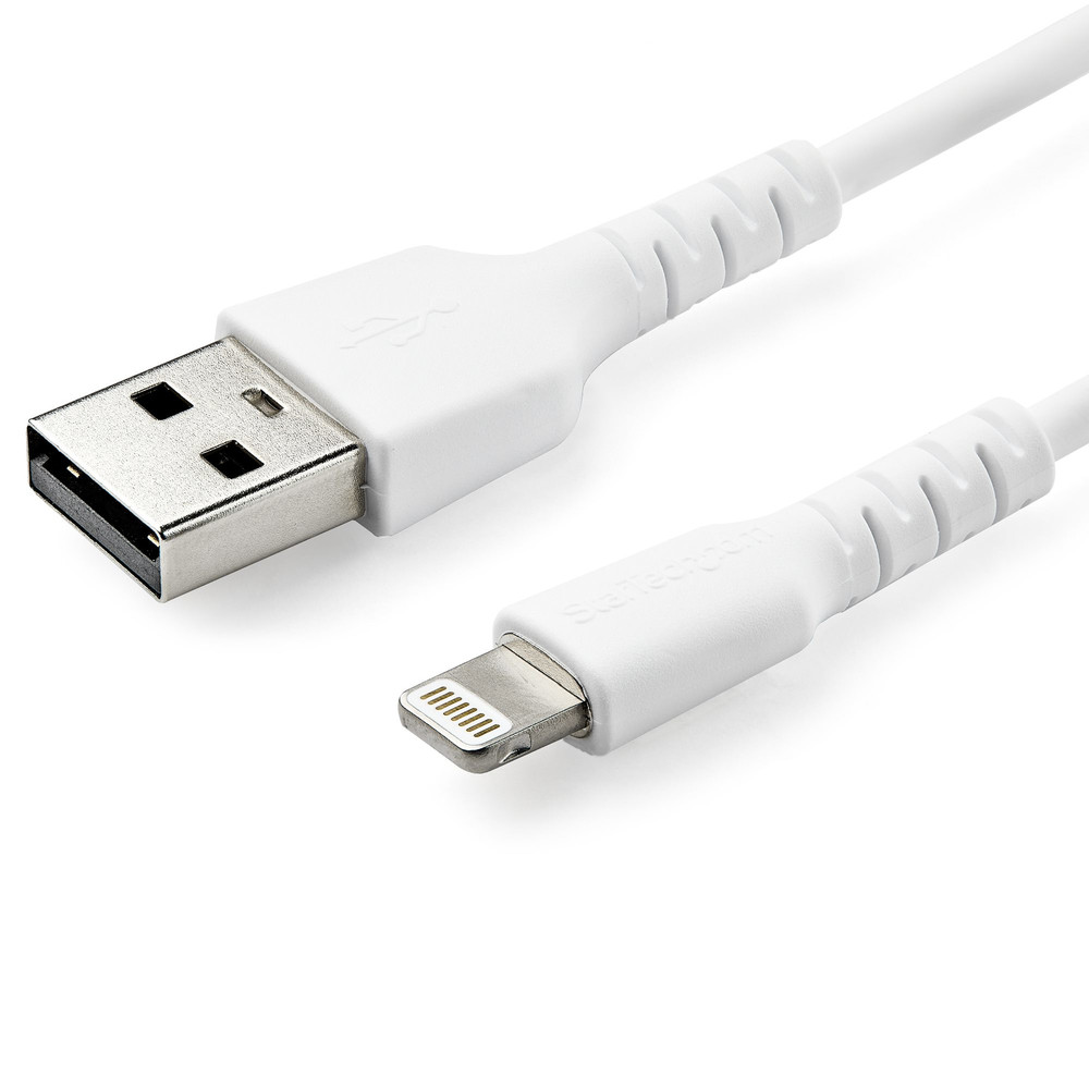 StarTech.com Câble USB-A vers Lightning Blanc Robuste 1m - Câble de Charge/Synchronisation de Type A vers Lightning en Fibre Aramide - iPad/iPhone 12