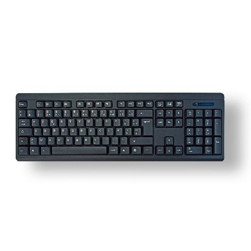 MCL ACK-301W/N, Standard, RF sans fil, Clavier à membrane, AZERTY, Noir