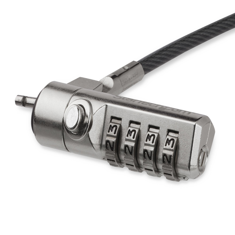 StarTech.com Câble de sécurité pour ordinateur portable avec charnière pivotante 2 Verrouillage à combinaison Acier zingué LTLOCK4D - vue 5
