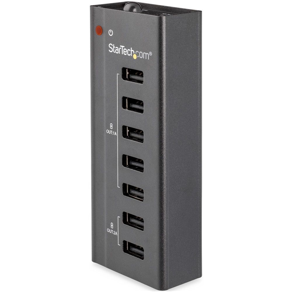 StarTech.com Station de charge universelle USB avec 2 ports 2A et 5 ports 1A, Intérieure, CC, 12 V, Noir ST7C51224EU