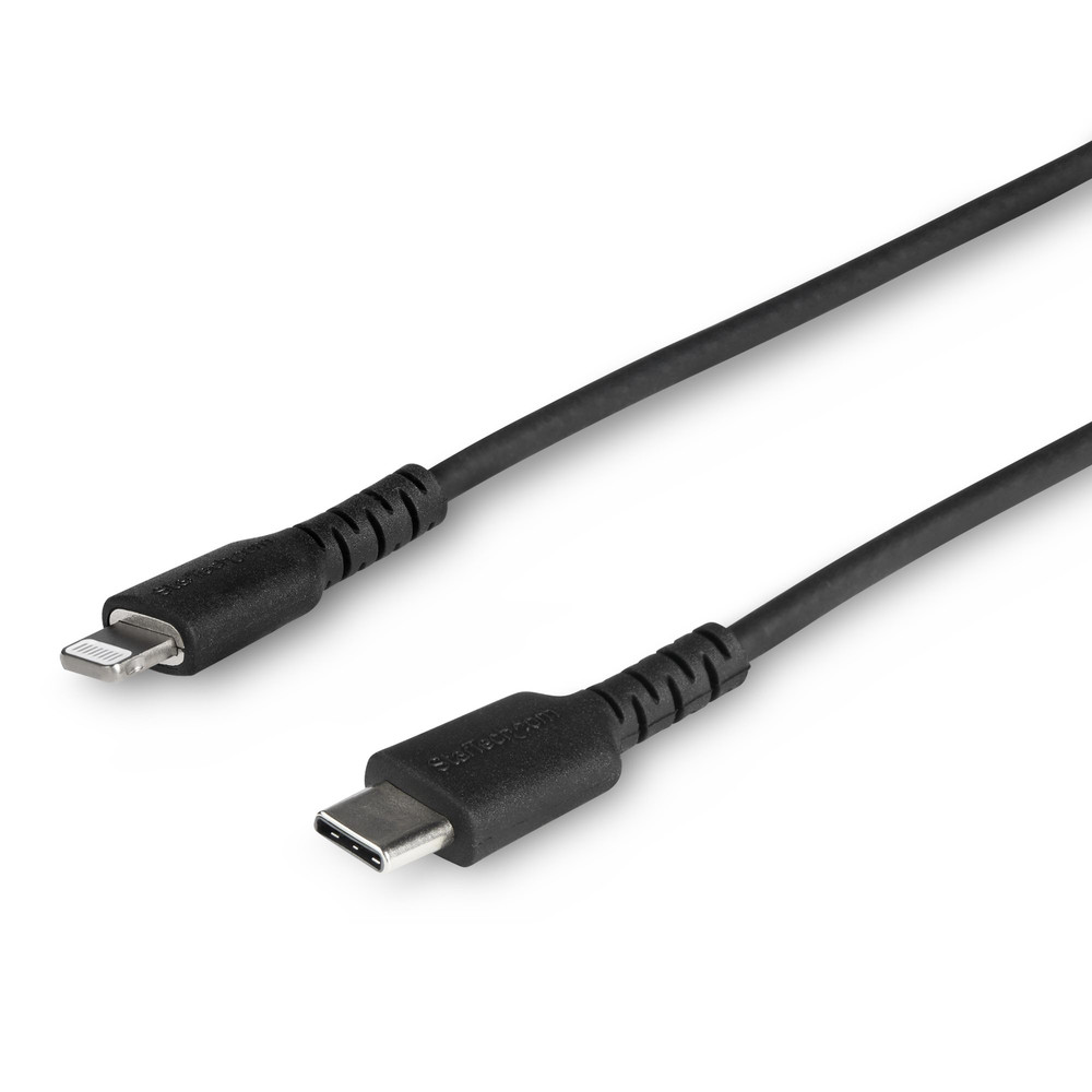 StarTech.com Câble USB-C vers Lightning Noir Robuste 1m - Câble de Charge/Synchronistation USB Type C vers Lightning Fibre Aramide - iPad/iPhone 12 Ce
