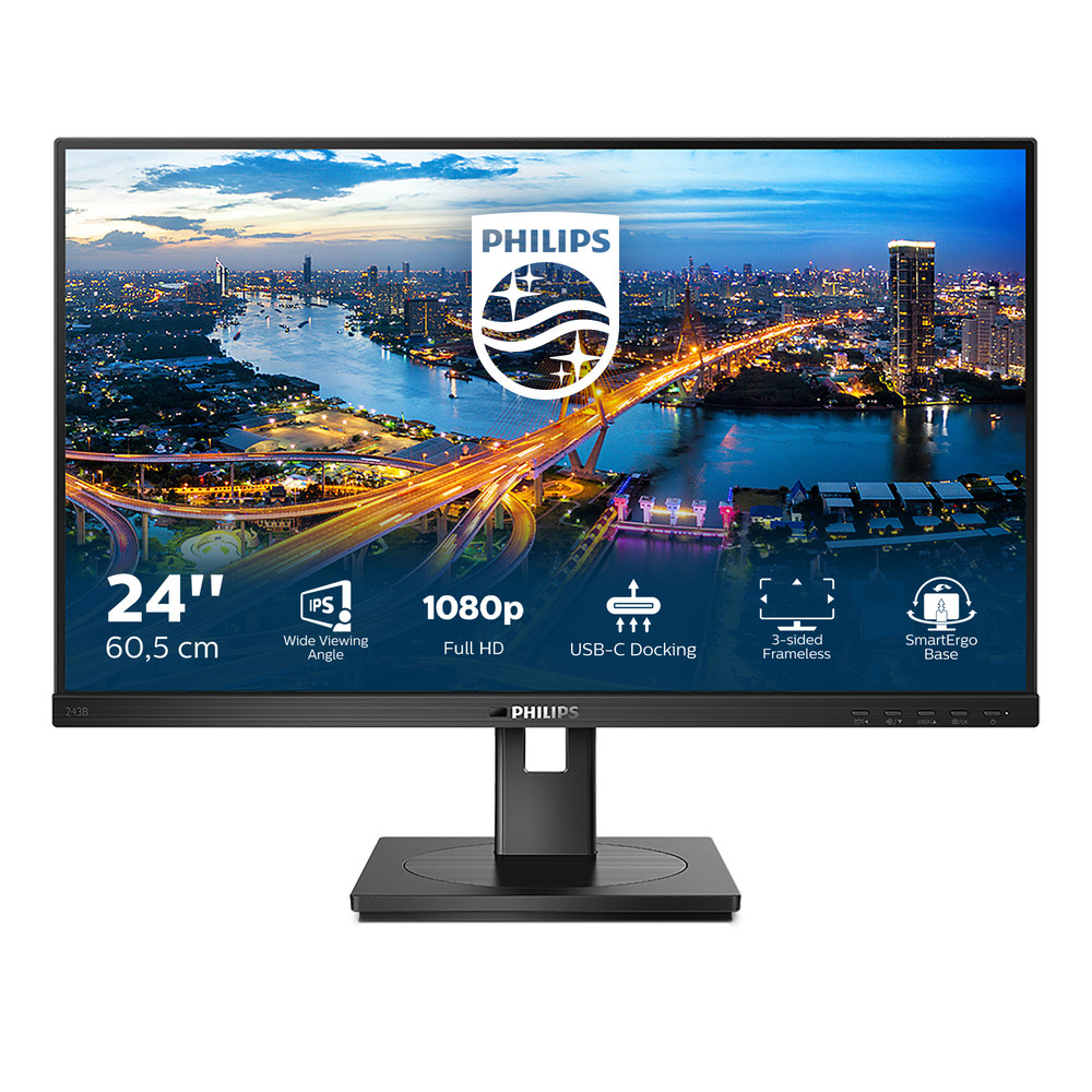 Philips B Line 243B1/00, 60,5 cm (23.8'), 1920 x 1080 pixels, Full HD, LED, 4 ms, Noir