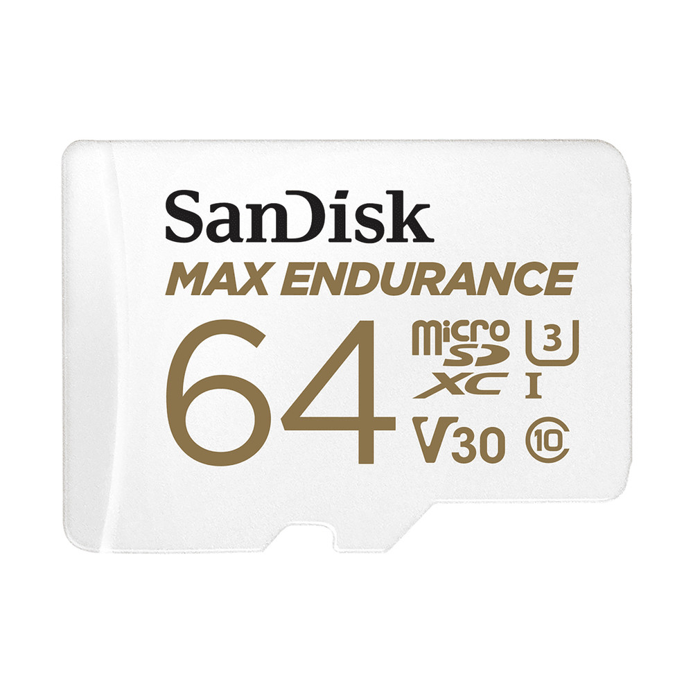 SanDisk Max Endurance, 64 Go, MicroSDXC, Classe 10, UHS-I, 100 Mo/s, 40 Mo/s SDSQQVR-064G-GN6IA