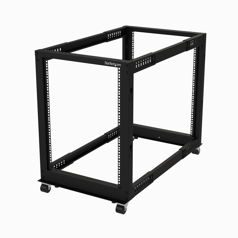 StarTech.com Rack Serveur Mobile 15U 4 Poteaux Rack Réseau 19' 4 Poteaux avec Roulettes Rack Roulant avec Profondeur Ajustable pour PCAVDonnéesIn