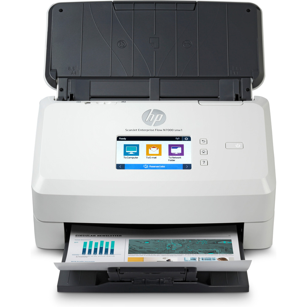 HP Scanjet Enterprise Flow N7000, 216 x 3098 mm, 600 x 600 DPI, 48 bit, 24 bit, Alimentation papier de scanner, Blanc 6FW10A#B19