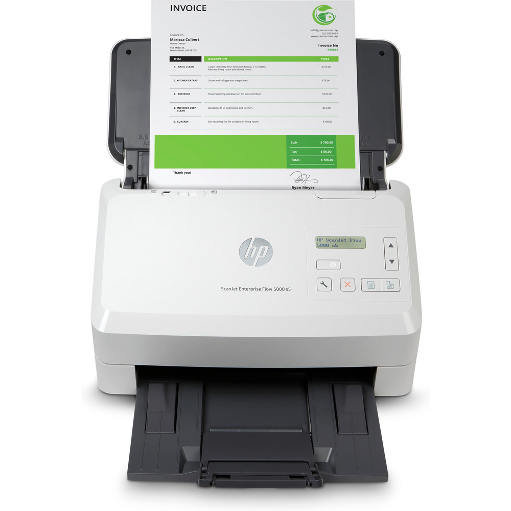 HP Scanjet Enterprise Flow 5000 s5, 216 x 3100 mm, 600 x 600 DPI, Alimentation papier de scanner, Blanc, CMOS CIS, 7500 pages 6FW09A#B19