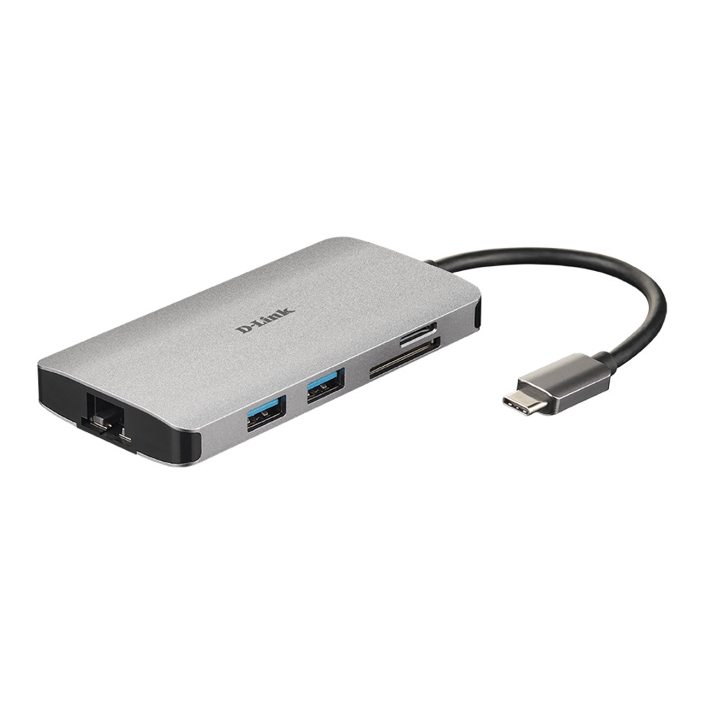 D-Link DUB-M810, Avec fil, Thunderbolt 3, 100 W, IEEE 802.3,IEEE 802.3ab,IEEE 802.3u,IEEE 802.3x, Argent, MicroSD (TransFlash), SD