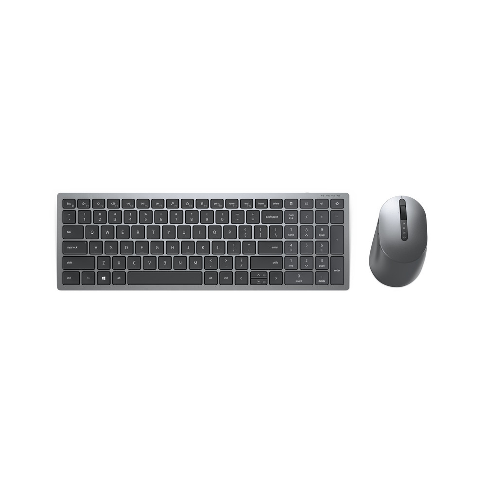 DELL KM7120W, Standard, RF sans fil + Bluetooth, AZERTY, Gris, Titane, Souris incluse KM7120W-GY-FR