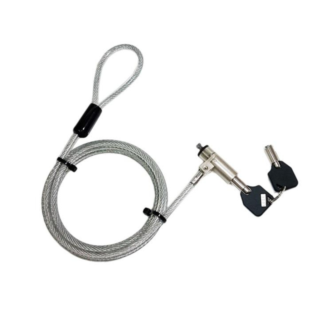 DLH Cable de securite antivol hp nano a cle pour ordinateur portable, 1,8 m, Clé, Argent DY-CS4113
