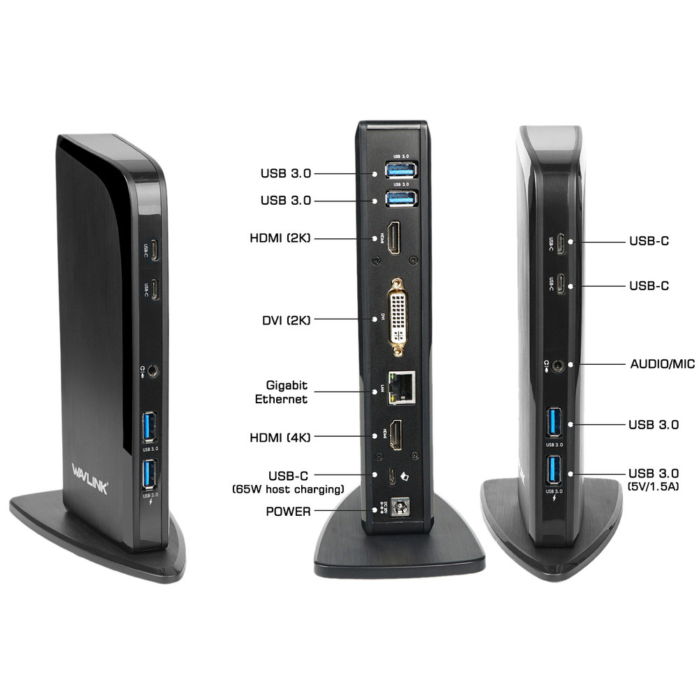 DLH STATION D'ACCUEIL UNIVERSELLE USB C ET USB A TRIPLE AFFICHAGE AVEC POWER DELIVERY Neuf - vue 4