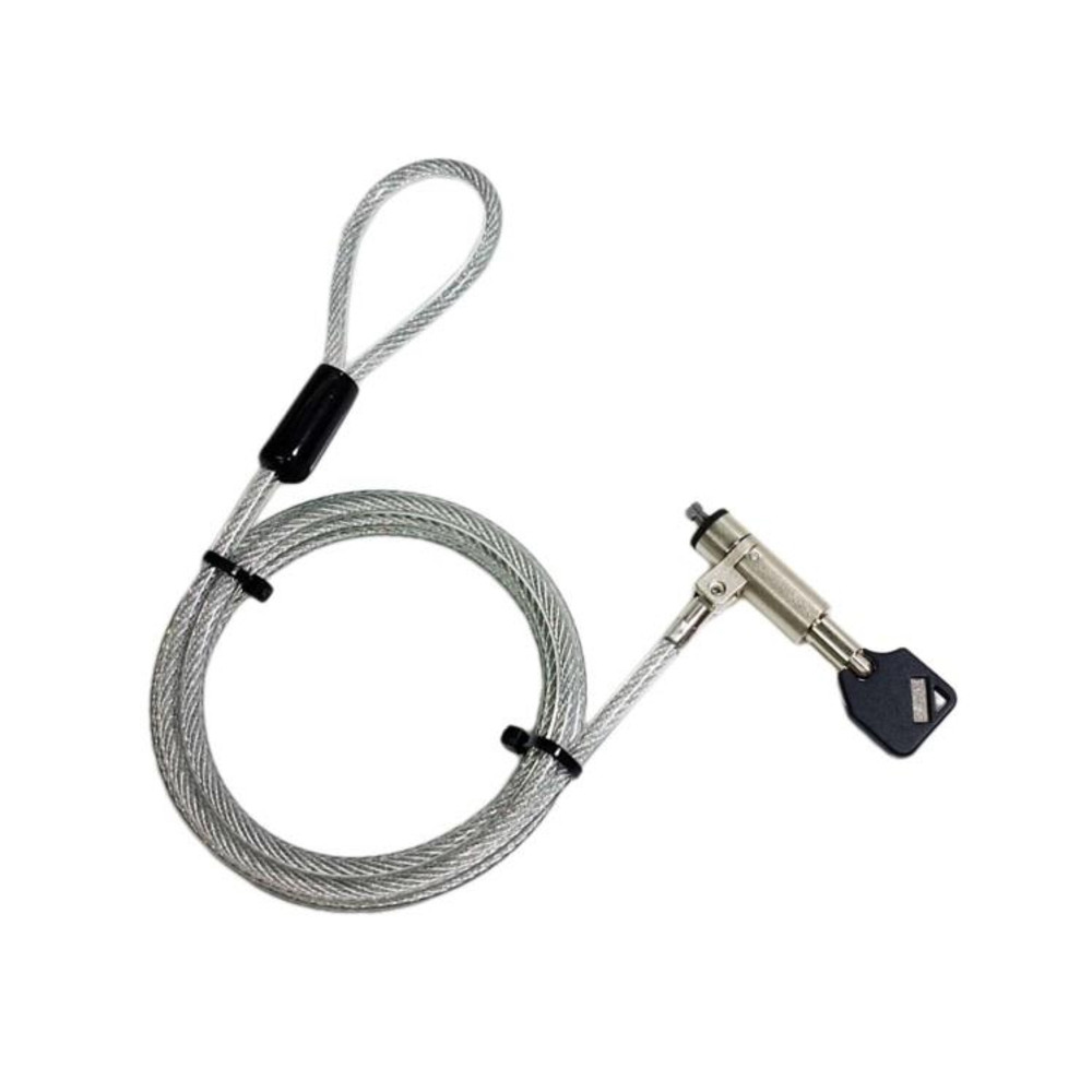 DLH Câble de sécurité antivol noble locks wedge a clé pour ordinateur portable dell, 1,8 m, Noble, Clé, Argent DY-CS4112