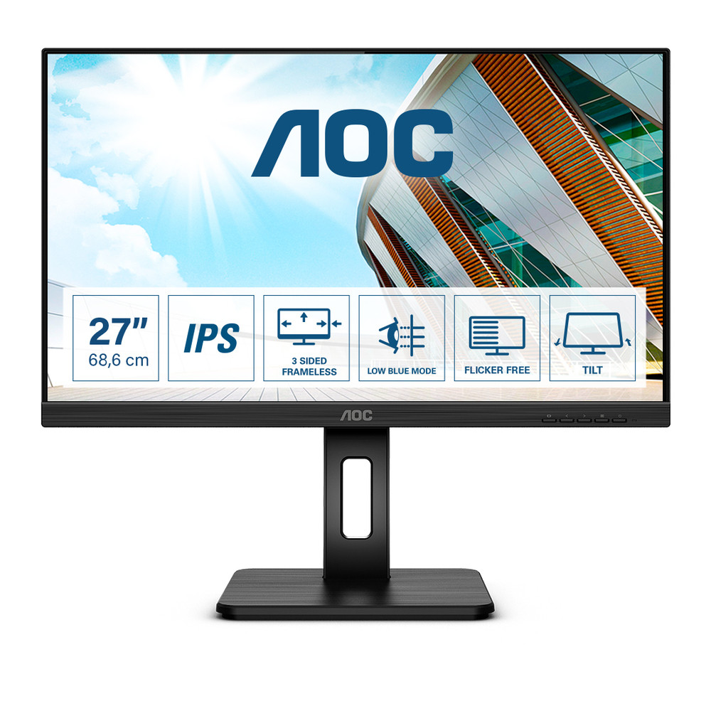 AOC P2 Q27P2Q, 68,6 cm (27'), 2560 x 1440 pixels, Quad HD, LED, 4 ms, Noir