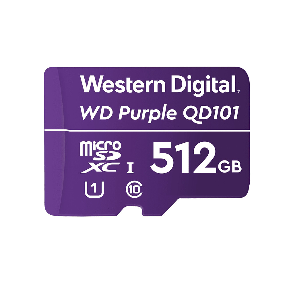 Western Digital WD Purple SC QD101, 512 Go, MicroSDXC, Classe 10, Class 1 (U1), Violet WDD512G1P0C