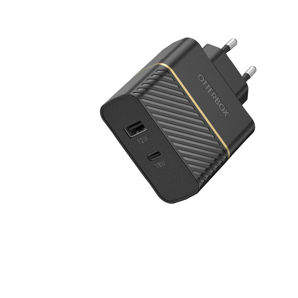 OtterBox EU Wall Charger 30W - USB-C 18W + USB-A 12W USB-PD, noir, Intrieure, Secteur, 9 V, Noir 78-52723