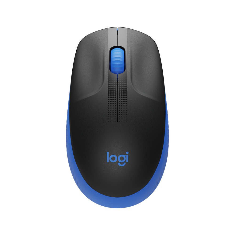 Logitech M190 Full-Size Wireless Mouse, Ambidextre, Optique, RF sans fil, 1000 DPI, Noir, Bleu 910-005907