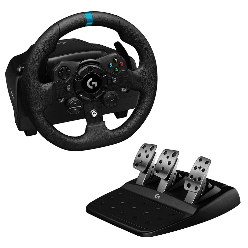Logitech G G923, Volant + pédales, PC, Xbox One, Xbox Series S, Xbox Series X, Croix directionnelle, Analogique/Numérique, 900°, Avec fil 941-000158