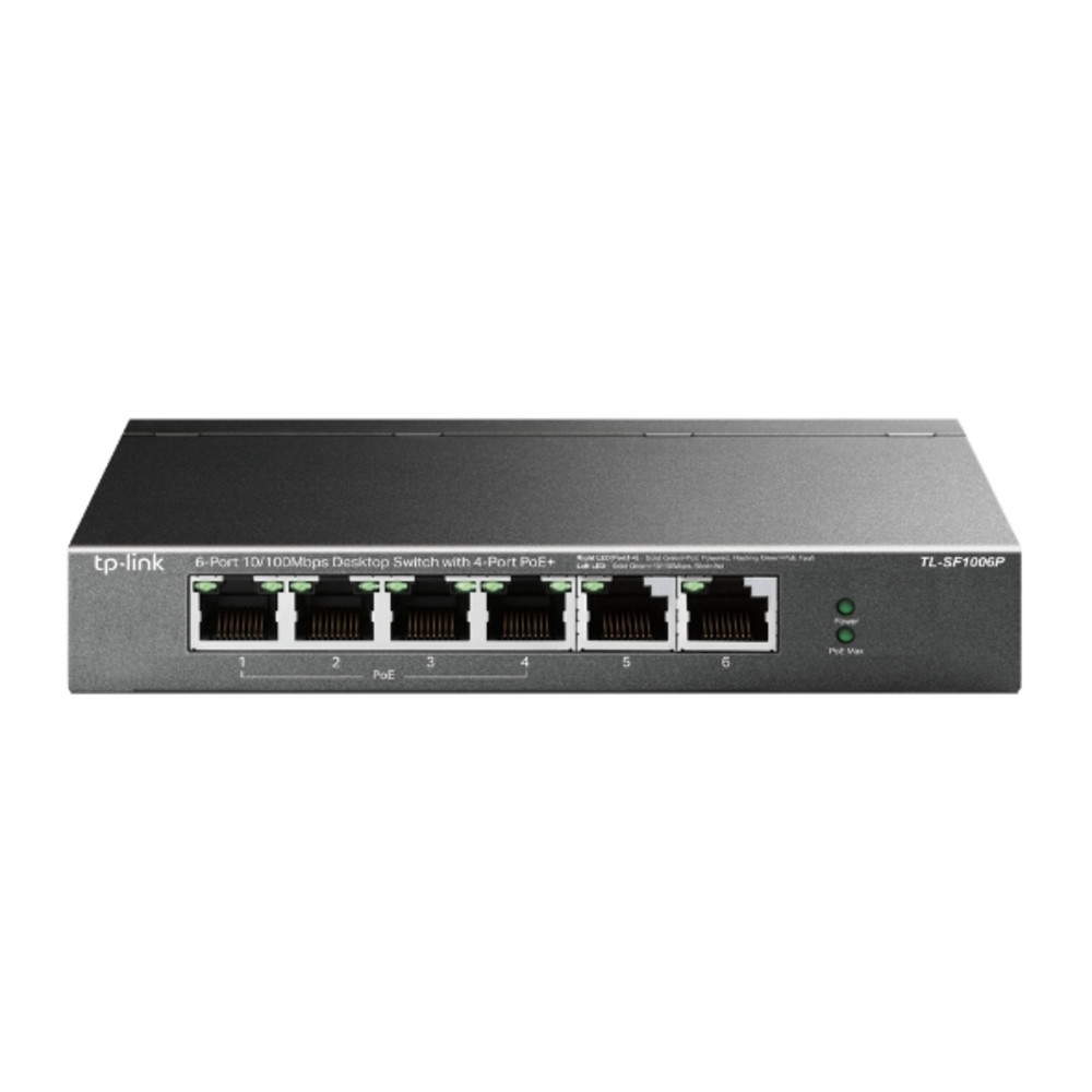 TP-LINK TL-SF1006P, Fast Ethernet (10/100), Connexion Ethernet, supportant l'alimentation via ce port (PoE)