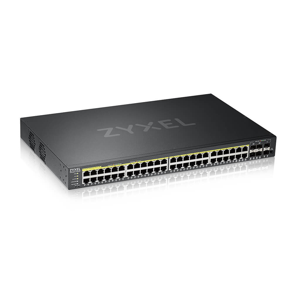 Zyxel GS2220 50HP Commutateur Géré 44 x 101001000 PoE+ + 4 x SFP Gigabit combiné + 2 x Gigabit SFP Montable sur rack PoE+ - vue 6