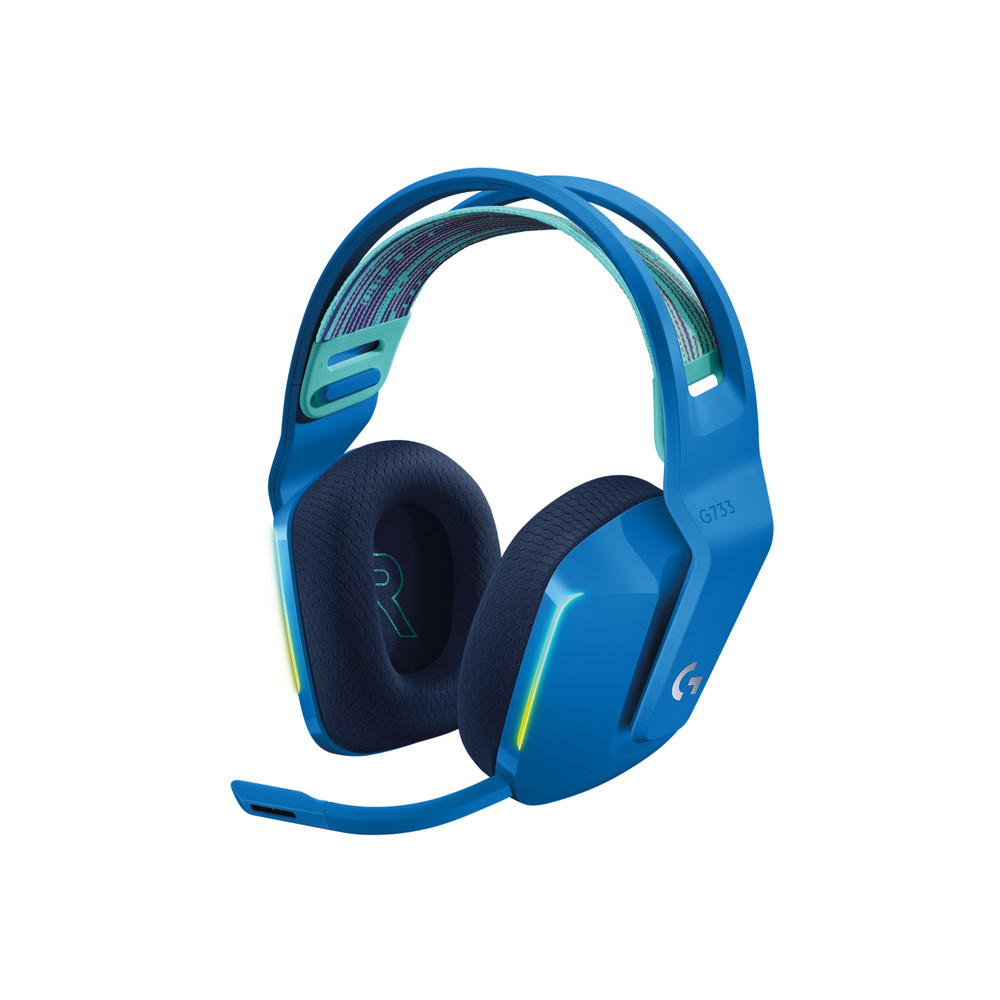 Logitech G G733 wireless gaming, Sans fil, Jouer, 20 - 20000 Hz, 278 g, Casque, Bleu 981-000943