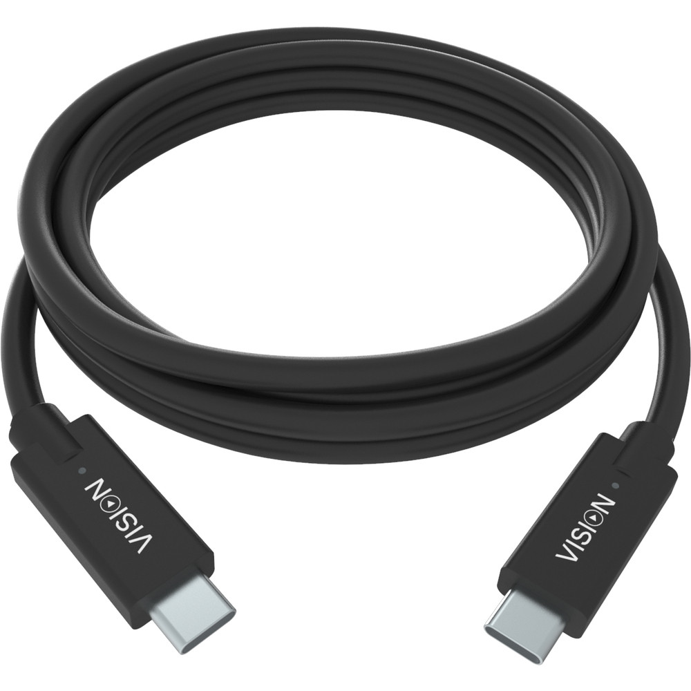 Vision TC 2MUSBC/BL, 2 m, USB C, USB C, USB 3.2 Gen 1 (3.1 Gen 1), 5 Gbit/s, Noir