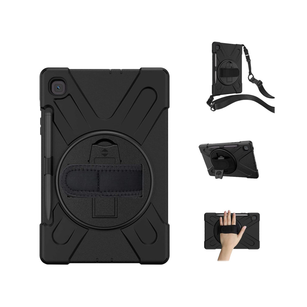 DLH Coque renforcee avec bandouliere, poignee rotative et pied support pour samsung galaxy tab s6 lite (sm-p610 / sm-p615), Anti-chocs, Samsung, SAMSU