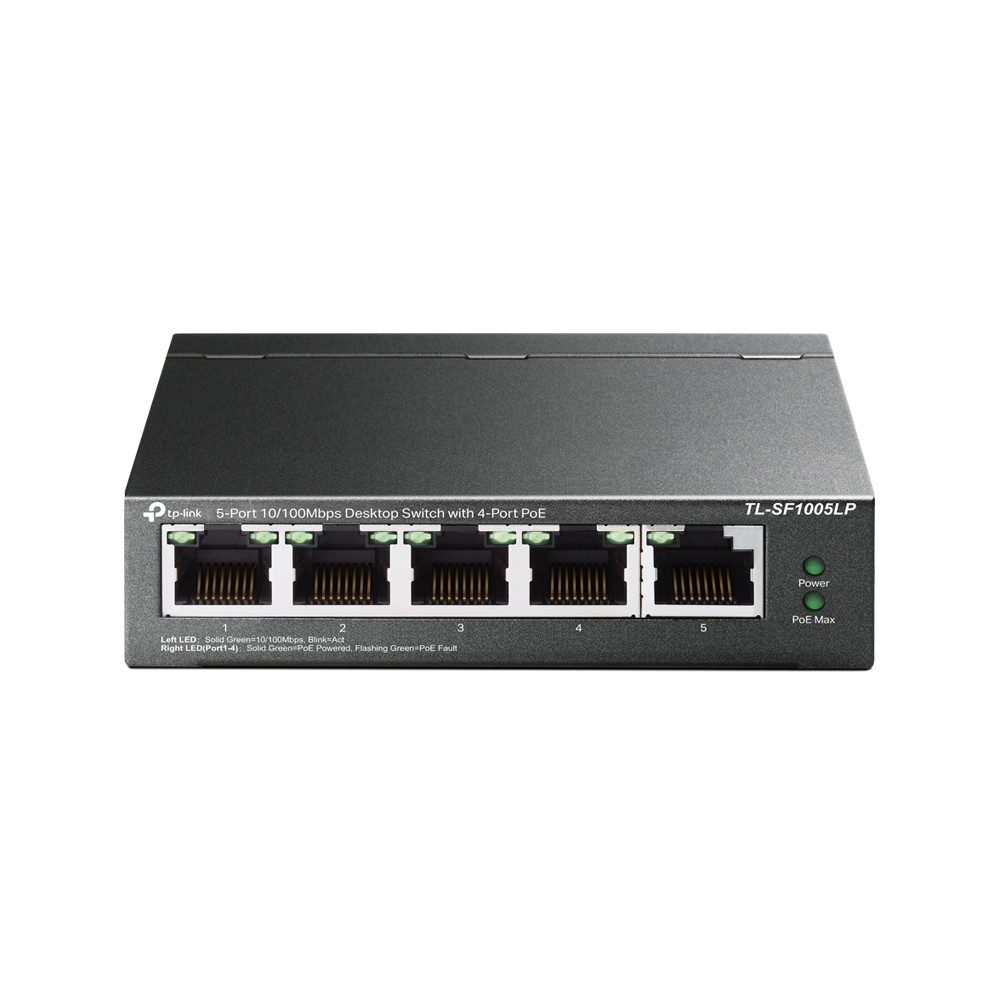 TP-LINK TL-SF1005LP, Non-géré, Fast Ethernet (10/100), Connexion Ethernet, supportant l'alimentation via ce port (PoE)
