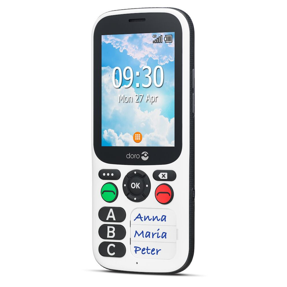 Doro 780X, Barre, Double SIM, 320 x 240 pixels, Bluetooth, 1600 mAh, Blanc 7982