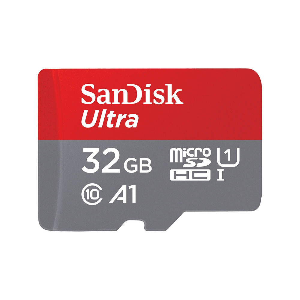 SanDisk Ultra, 32 Go, MicroSDHC, Classe 10, 120 Mo/s, Class 1 (U1), Gris, Rouge SDSQUA4-032G-GN6MA
