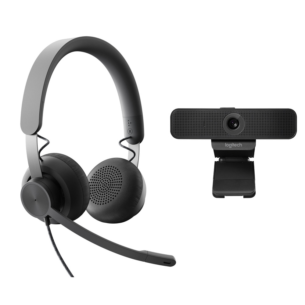 Logitech Personal Collaboration kit - Zone Wired & C925e - UC, Avec fil, 211 g, Système de vidéoconférence personnelle, Graphite 991-000339
