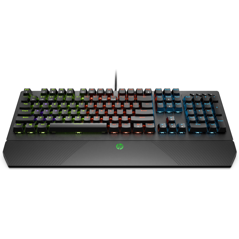 HP Clavier de gaming Pavilion 800, Taille réelle (100 %), Avec fil, USB, Clavier mécanique, Noir 5JS06AA#ABB