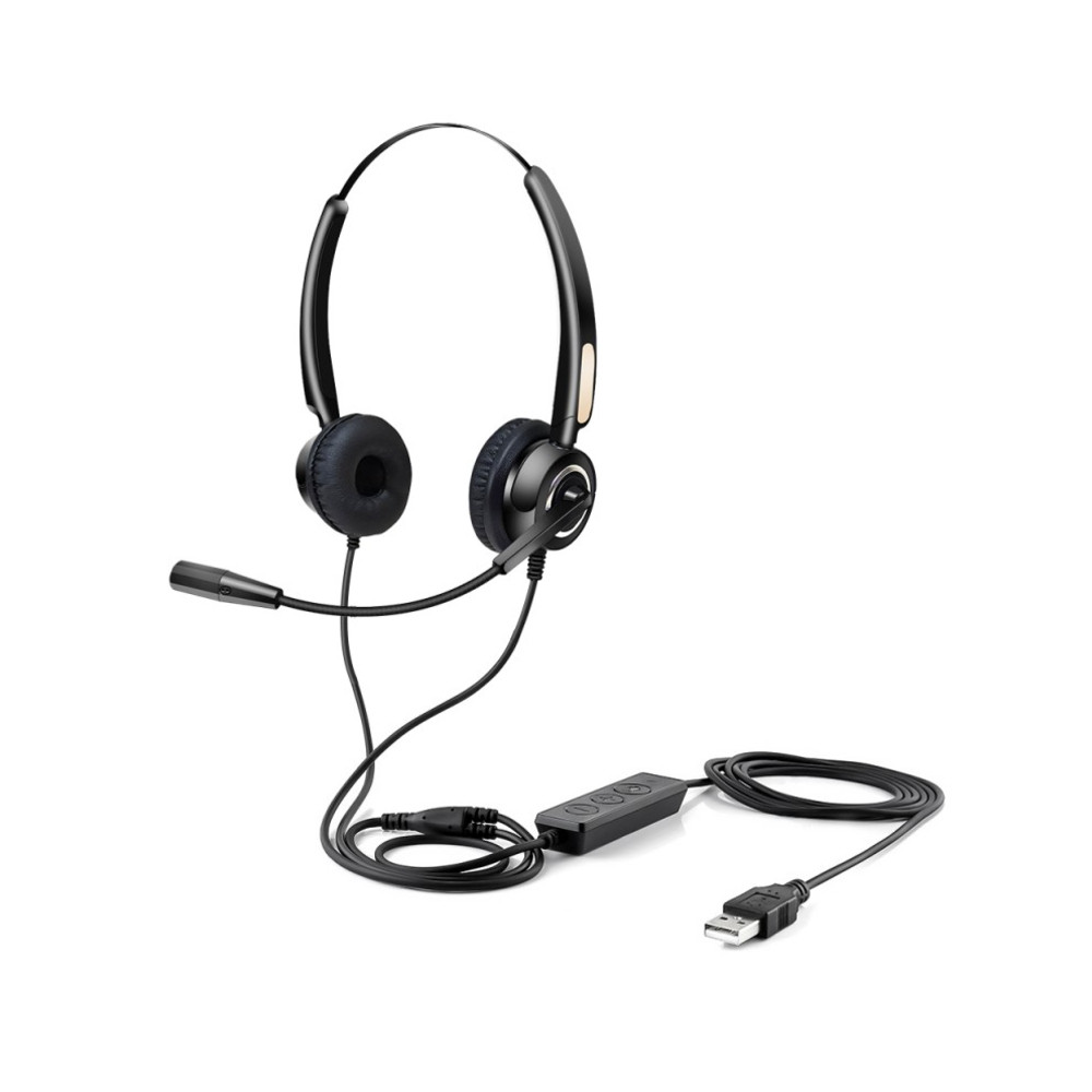 Urban Factory USB HEADSET WITH REMOTE CONTROL, Avec fil, 100 - 6600 Hz, 90 g, Casque, Noir HBV01UF