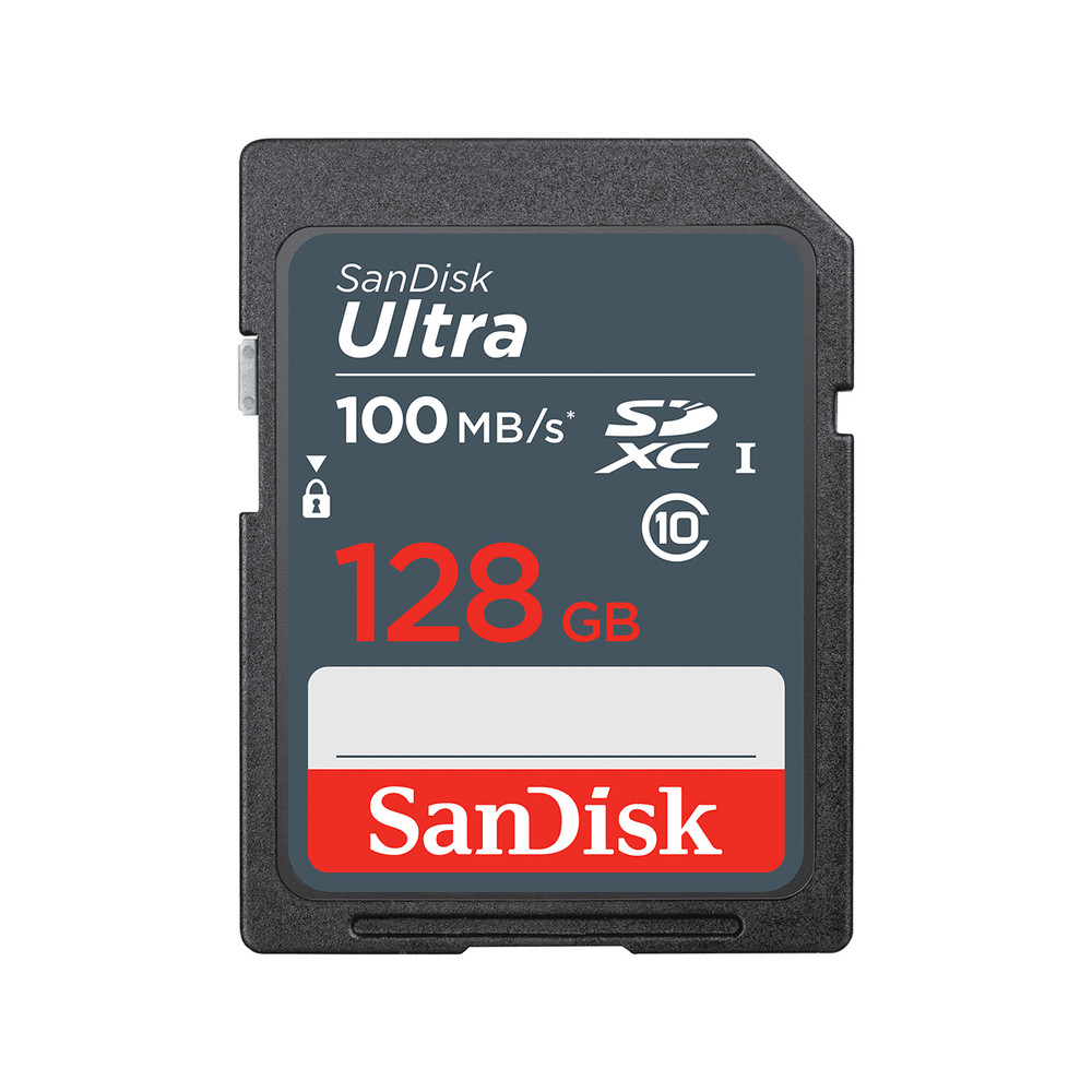 SanDisk Ultra, 128 Go, SDXC, UHS-I, 100 Mo/s, Noir SDSDUNR-128G-GN3IN
