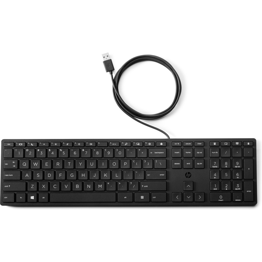 HP Clavier Wired Desktop 320K, Taille relle (100 %), Avec fil, USB, Noir 9SR37AA