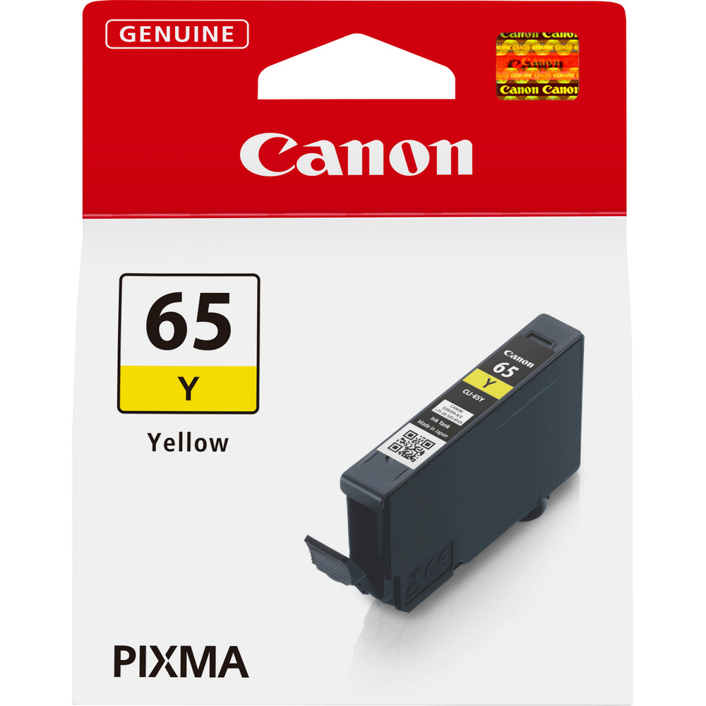 Canon Cartouche d'encre jaune CLI-65Y, Encre à colorant, 12,6 ml, 1 pièce(s), Paquet unique 4218C001