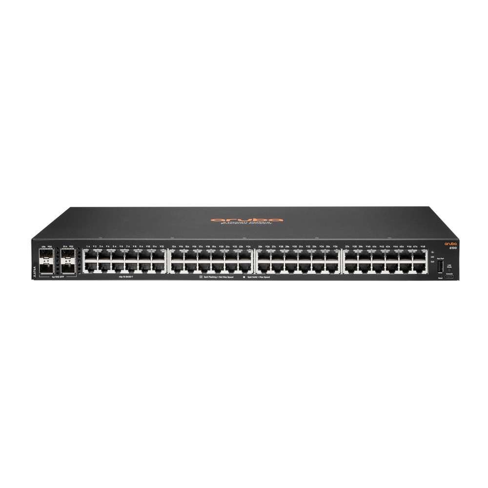 HPE Aruba Networking Aruba 6100 48G 4SFP+, Géré, L3, Gigabit Ethernet (10/100/1000), Grille de montage, 1U JL676A#ABB