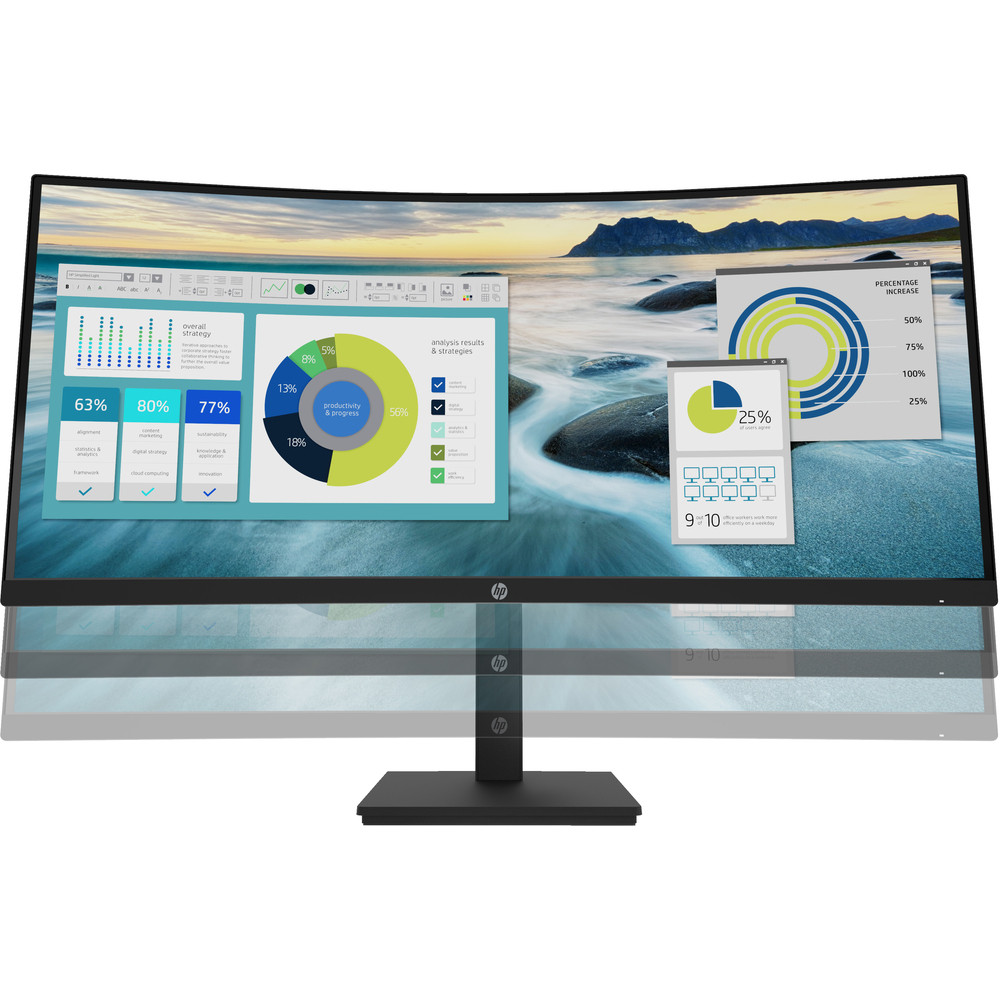 HP P34hc G4, 86,4 cm (34'), 3440 x 1440 pixels, Quad HD, LED, 5 ms, Noir 21Y56AA#ABB