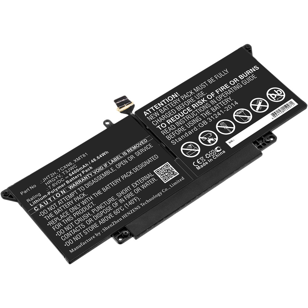 DLH Batterie Li-Pol 7.6V 6400mAh 49Wh - 7CXN6 / HRGYV / JHT2H / T3JWC / XMT81, Batterie, DELL, DELL Latitude 7310 / Latitude 7310 2-en-1 / Latitude 74
