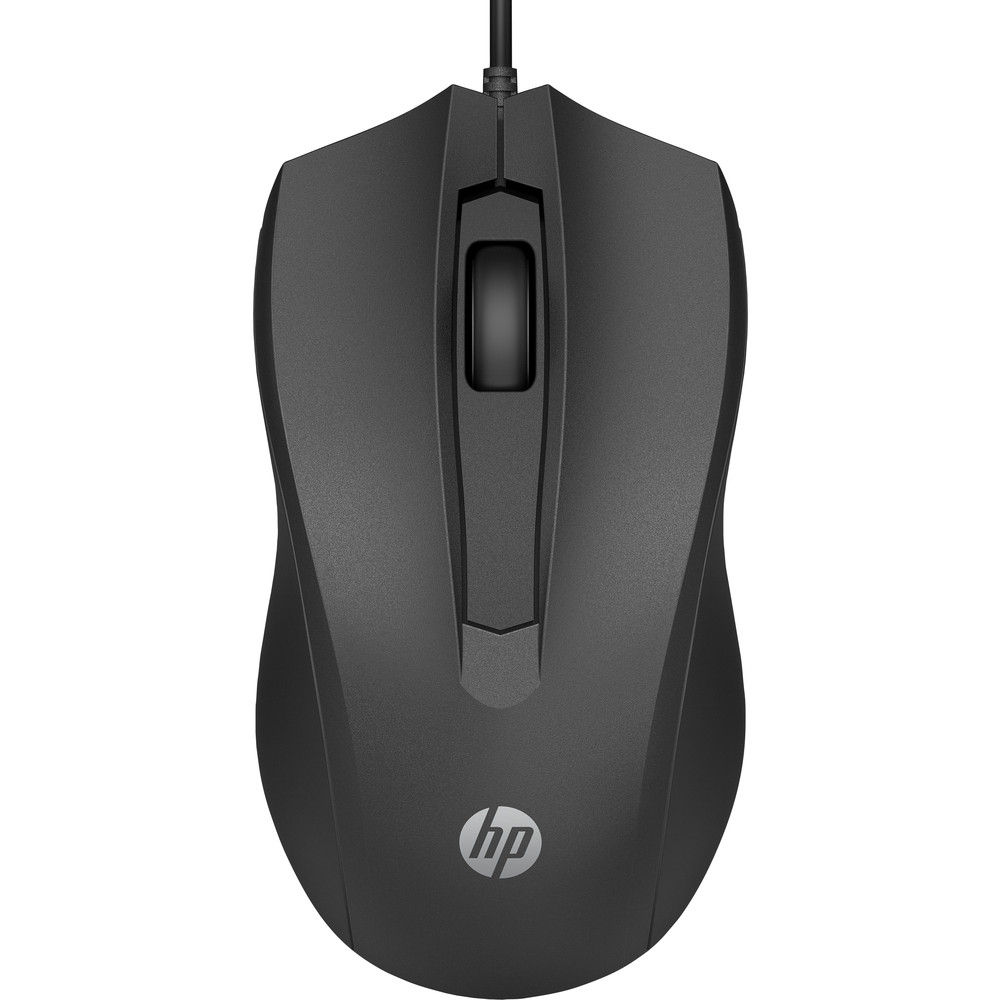 HP Souris filaire 100, Ambidextre, Optique, USB Type-A, 1600 DPI, Noir 6VY96AA#ABB