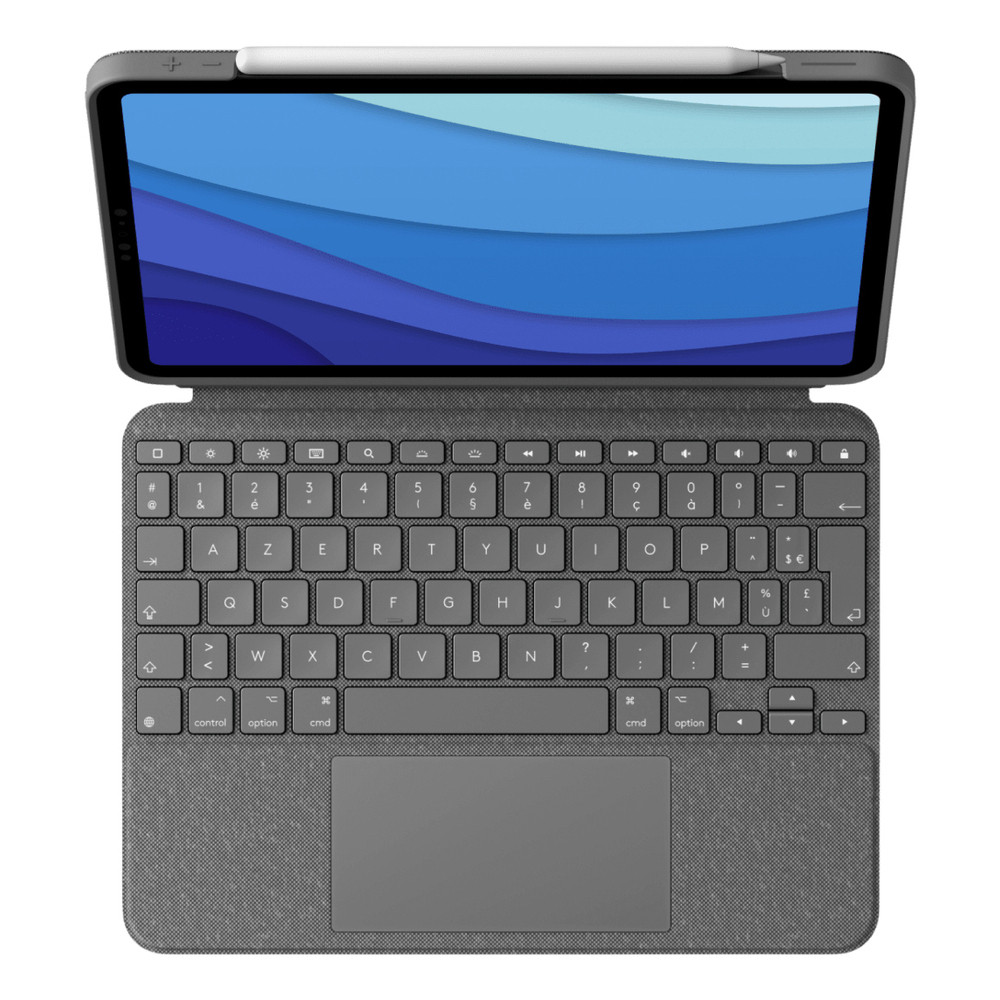 Logitech Combo Touch for iPad Pro 11-inch (1st, 2nd, and 3rd generation), AZERTY, Franais, Trackpad, Mini, 1,8 cm, 1 mm 920-010144