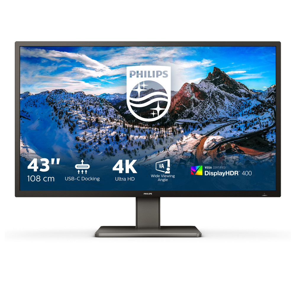 Philips P Line 439P1/00, 108 cm (42.5'), 3840 x 2160 pixels, 4K Ultra HD, LCD, 4 ms, Noir
