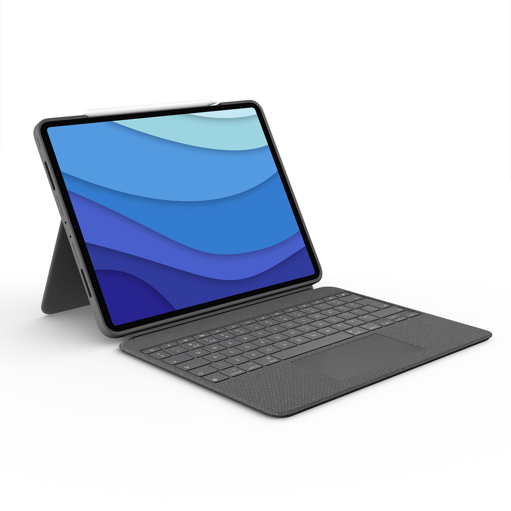 Logitech Combo Touch for iPad Pro 12.9-inch (5th generation), QWERTZ, Suisse, Trackpad, 1,9 cm, 1 mm, Apple 920-010209