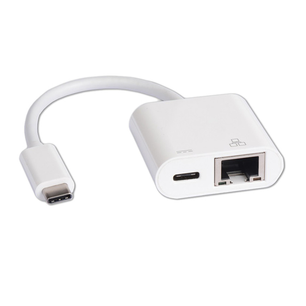 DLH ADAPTATEUR RESEAU USB-C (MALE) VERS RJ45 GIGABIT ETHERNET (FEMELLE) ET PORT DE CHARGE USB-C PD 100W MAX (FEMELLE), USB 3.2 Gen 1 (3.1 Gen 1) Type