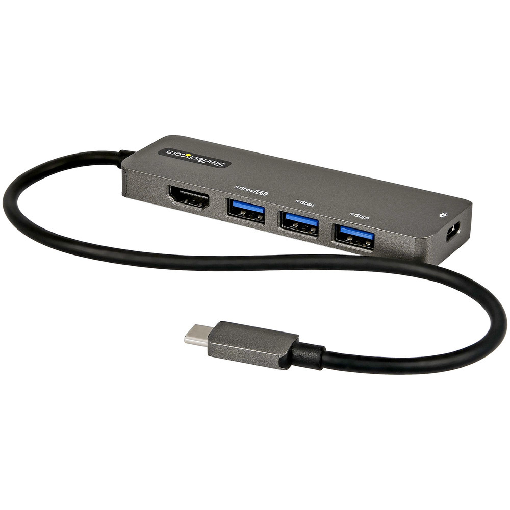 StarTech.com Adaptateur Multiport USB C Adaptateur USB C vers HDMI 2.0b 4K 60Hz HDR10 Alimentation Passthrough Hub 4 Ports USB 3.0 Mini D