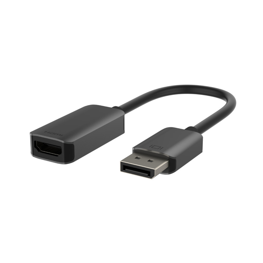 Belkin AVC011btSGY-BL, 0,22 m, DisplayPort, HDMI, Femelle, Mle, Droit